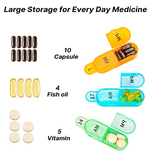 Daviky Monthly Pill Organizer 2 Times a Day, 30 Day Pill Box AM PM, One Month Pill Box Organizer AM PM, 31 Day Pill Organizer Twice a Day AM PM to Hold Vitamins, Supplements and Medication