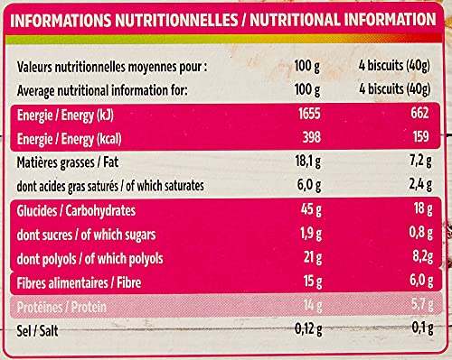 Dukan Diet Oat Bran Cookies with Chocolate Coating & Chia Seeds, 5.7 Ounce