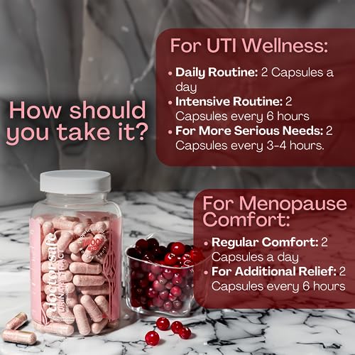 D-Mannose Supplement for Urinary Tract Health | Fortified with CranMax for Vaginal Health | 1400mg Natural UT Support Cranberry Pills | Rapid Action Detox & Impurities Flush (60 Count)