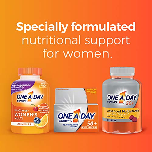 One A Day Women’s 50+ Gummies, Advanced Multivitamin For Women, Vitamins for Brain Support and Immunity Support, Multivitamins with Super 8 B Vitamin Complex, 110 Count