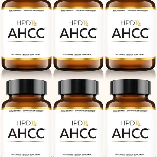 HPD Rx Premium AHCC Supplement 1100 mg | Shiitake Mushroom Supplement, Natural Immunity Booster, Maintains Natural Killer Cell Activity | Proven in 30+ Human Clinical Trials | 180-Day Supply 6-Pack