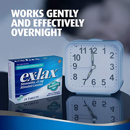 ex-lax Maximum Strength Stimulant Laxative Constipation Relief Pills for Occasional Constipation, Gentle Laxatives - 48 Count