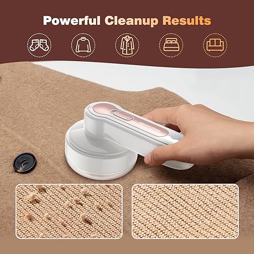 Fabric Shaver, Lint Remover,Battery Operated Portable Fabric Shaver, Lint Shaver Defuzzer Sweater Shaver for Clothes and Furniture AC Adapter or Battery Operated Pill Fuzz Remover