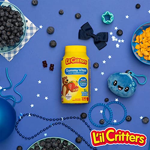 L'il Critters Gummy Vites Daily multivitamin: Vitamins C, D3 and Zinc for Immune Support 190 ct (95-190 day supply), 5 delicious flavors from America’s number one Kids Gummy Vitamin Brand