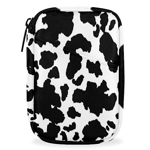 Animal Cow Pill Box 7 Day Travel Pill Organizer for Child Adult Elder Pill Case with Zipper Cow Texture Portable Weekly Case Compact Size for Vitamin Supplement Holder