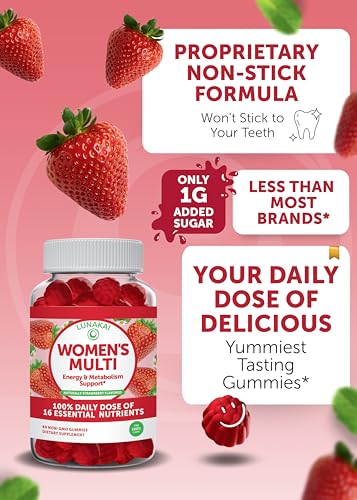 Womens Multivitamin Gummies - Tastiest Proprietary Formula - 100% Daily Value of 16 Essential Vitamins and Minerals (Vitamins A,B,C,D,E) Healthy,Non-GMO Chewable Womens Multivitamin Gummy, 60 Count