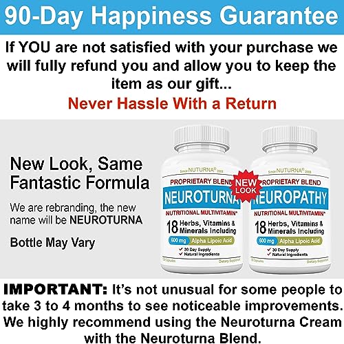 Neuropathy Support Supplement with 600 mg Pure Alpha Lipoic Acid - Nerve Support Formula for Feet, Hands, Fingers, Legs Toe - Maximum Strength Natural Nerve Supplement Vitamins - 120 Pills