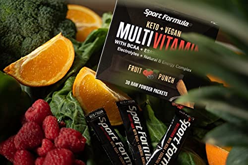 Liquid Multivitamin Drink Mix Vitamin Powder BCAA Won't Upset Your Stomach Daily Keto MultiVitamin for Men and Women Amino Acid Powder Fruit Punch Packet Multivitamin Powder Electrolytes