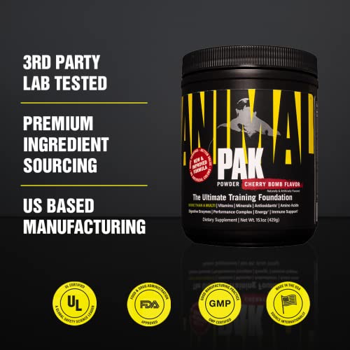 Animal Pak - Vitamin Powder with Zinc, Magnesium, Amino Acids and More - Digestive Health, Immune Booster and Focus Support - Multivitamin for Men and Women - Spectra and 85+ Nutrients - 60 Scoops