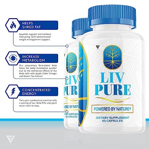 Liv Pure Capsules Liver Detox Weight Loss Pills, LivPure Supplement - Live Pure Liver Detox Cleanse Product Supplements, LivePure Diet Hydration Reviews Liv Pur Health Support (60 Capsules)