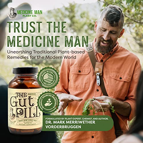 The Gut Pill 90 Capsules - Natural Gut Health Supplements for Men with Marshmallow Root Herb, Calendula Flower, Triphala Fruits, and Lactobacillus Acidophilus - Gut Supplement for Gut Well-Being