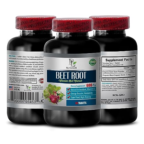 PL NUTRITION Beet Root Pills for Men - Beet Root Organic ANTIOXIDANT & Energy Support - antioxidant Capsules, Best Multi Vitamins for Men Over 40, Immune Booster - 2 Bottles 120 Tablets