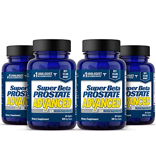 Super Beta Prostate Advanced – Reduce Waking Up at Night to Urinate, Promote Sleep, Support Bladder Emptying. Prostate Supplement for Men with Beta Sitosterol, not Saw Palmetto. (240 Caplets, 4-Pack)