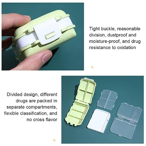 Travel Pill Organizer,7 Compartments Portable Pill Case,Small Pill Box for Pocket Purse Daily Pill Case,Portable Medicine Vitamin Holder Container