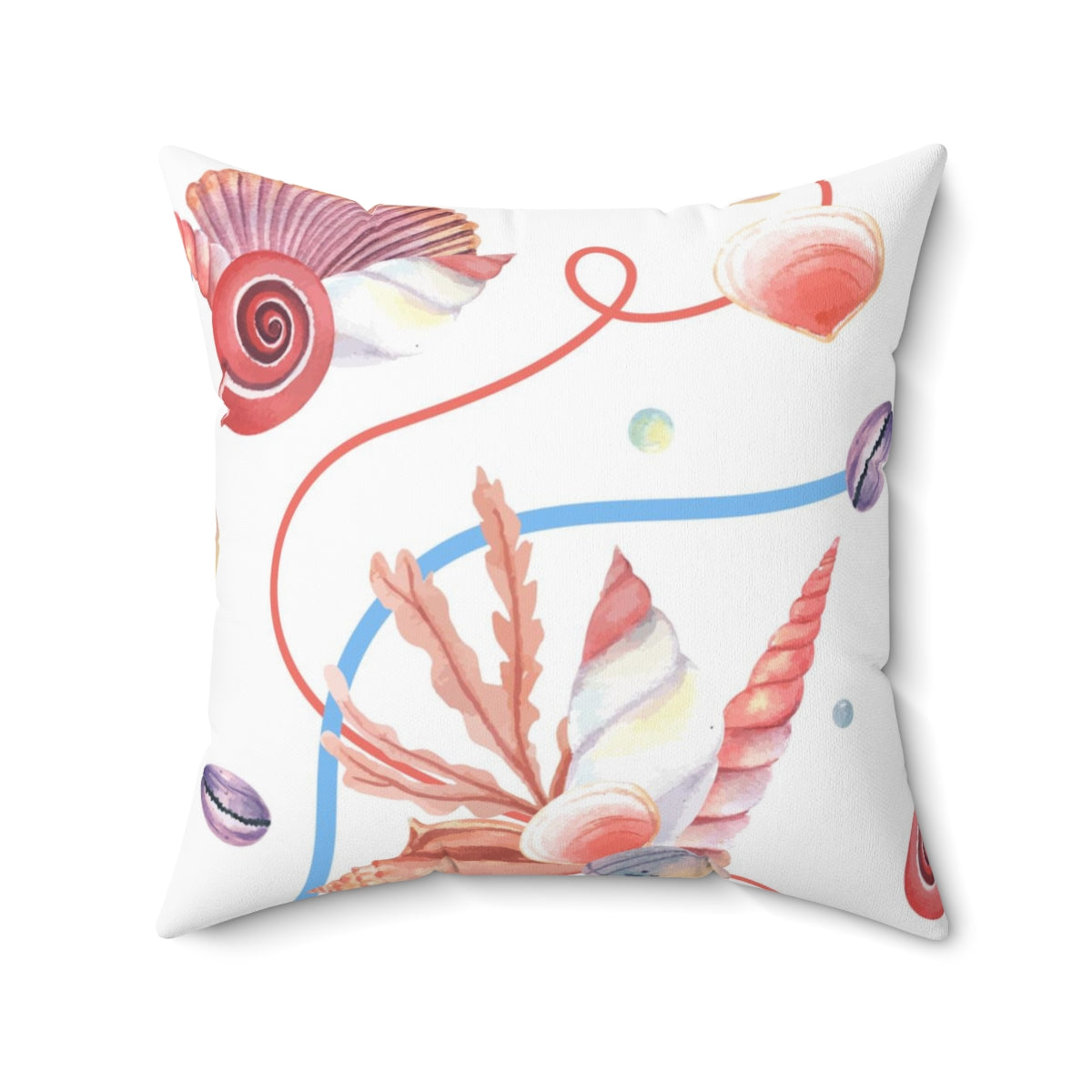 Uniquely You Decorative Throw Pillow Cover, Beach Seashell Coral