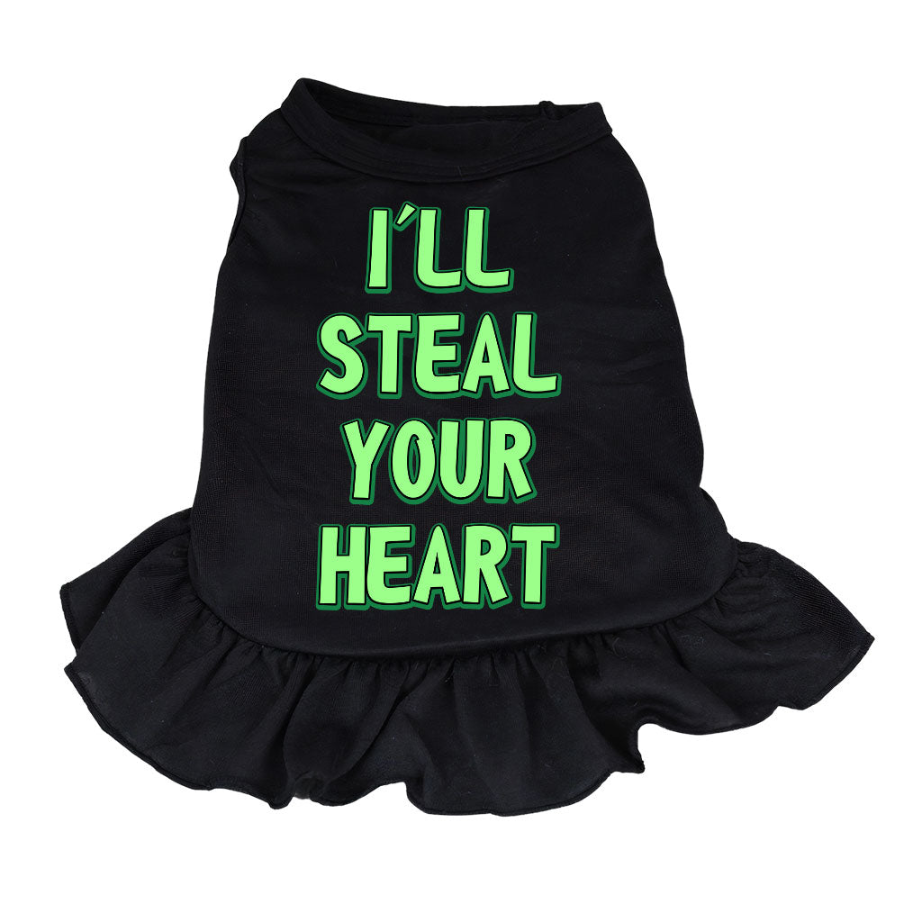 I'll Steal Your Heart Dog Sundress - Art Print Dog Dress Shirt - Word Design Dog Clothing