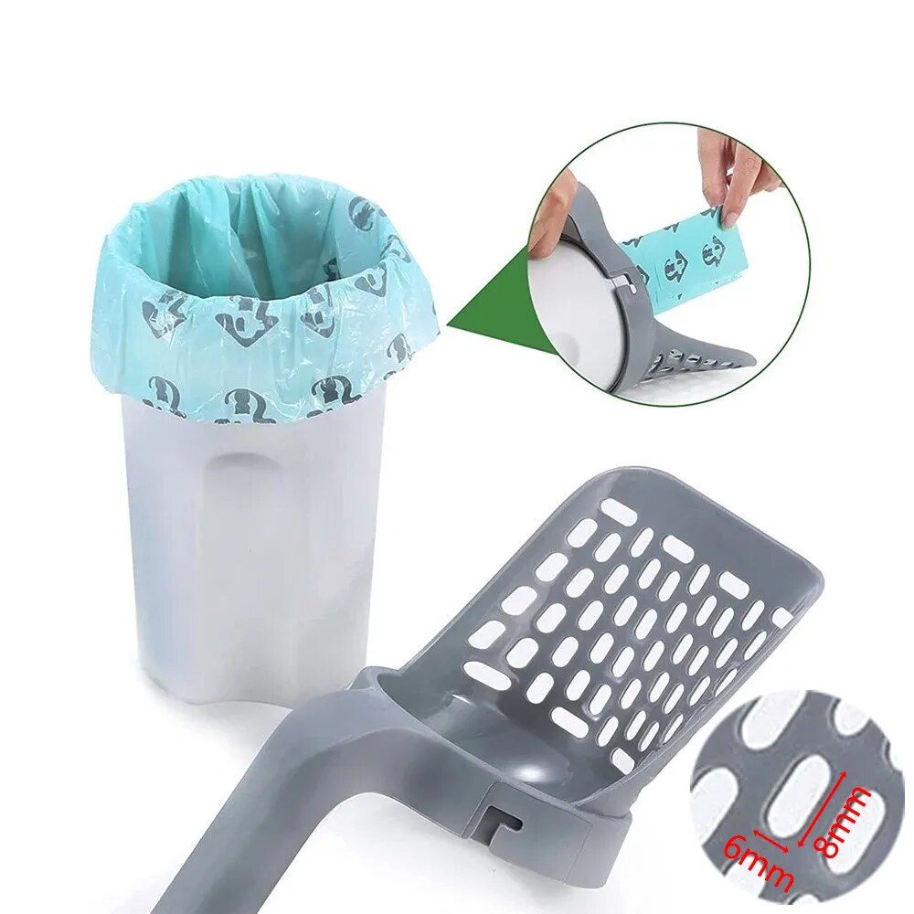 Efficient Self-Cleaning Cat Litter Scoop with Integrated Waste Bin