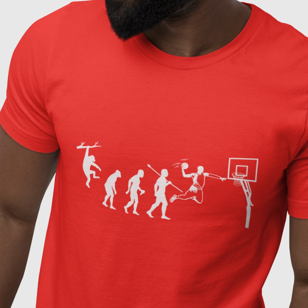 Basketball Evolution Unisex Jersey T-Shirt Made in USA