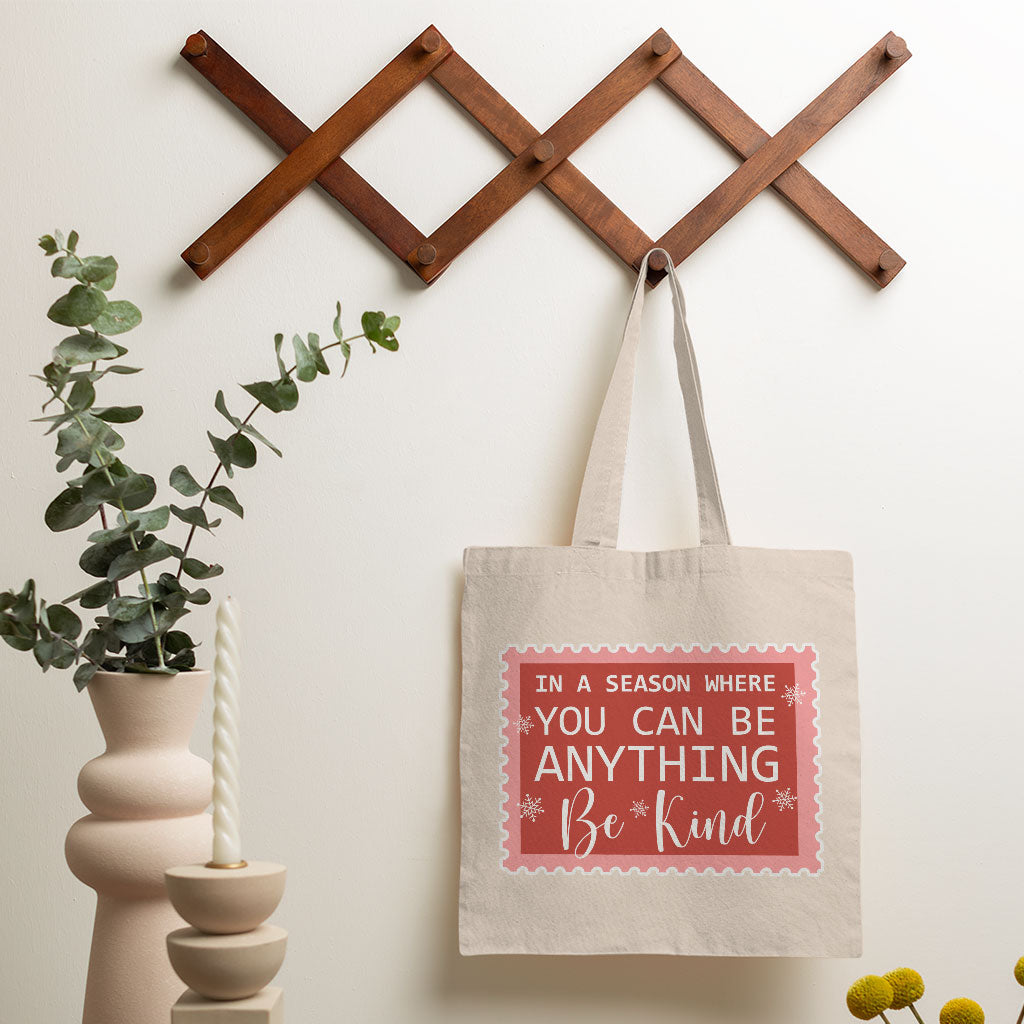 Be Kind Small Tote Bag - Christmas Quotes Shopping Bag - X-mas Tote Bag