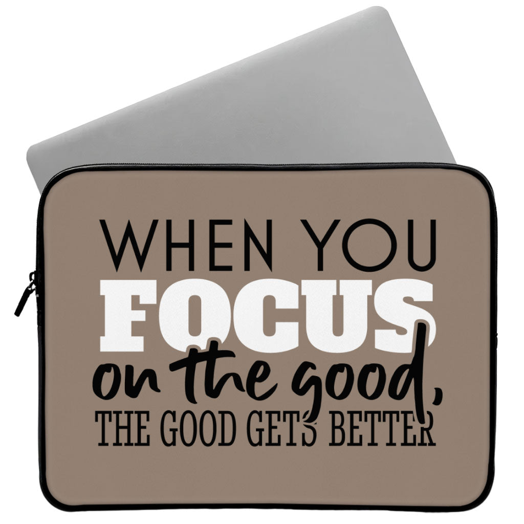 Focus on the Good Dell 16" Sleeve - Cute Laptop Sleeve - Trendy Laptop Sleeve with Zipper