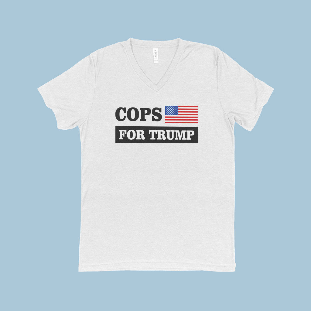 Cops for Trump V-Neck T-Shirt - President Trump Tee Shirts