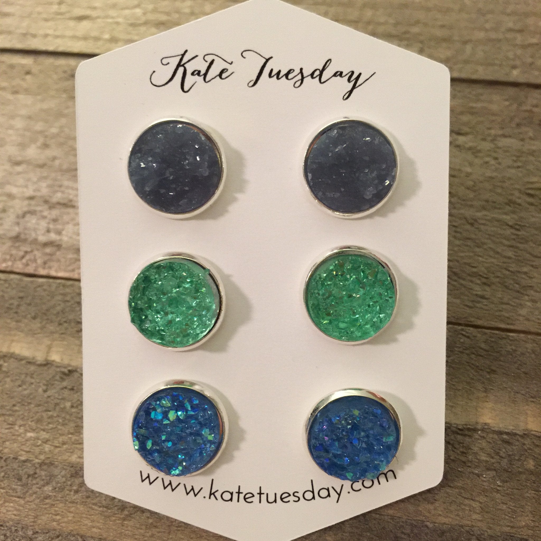 Genevieve Set of 12mm Druzy Earrings