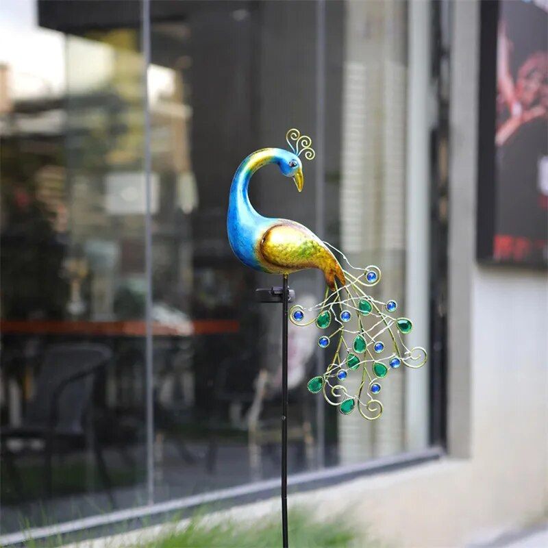 Enchanting Solar-Powered Peacock LED Lawn Light