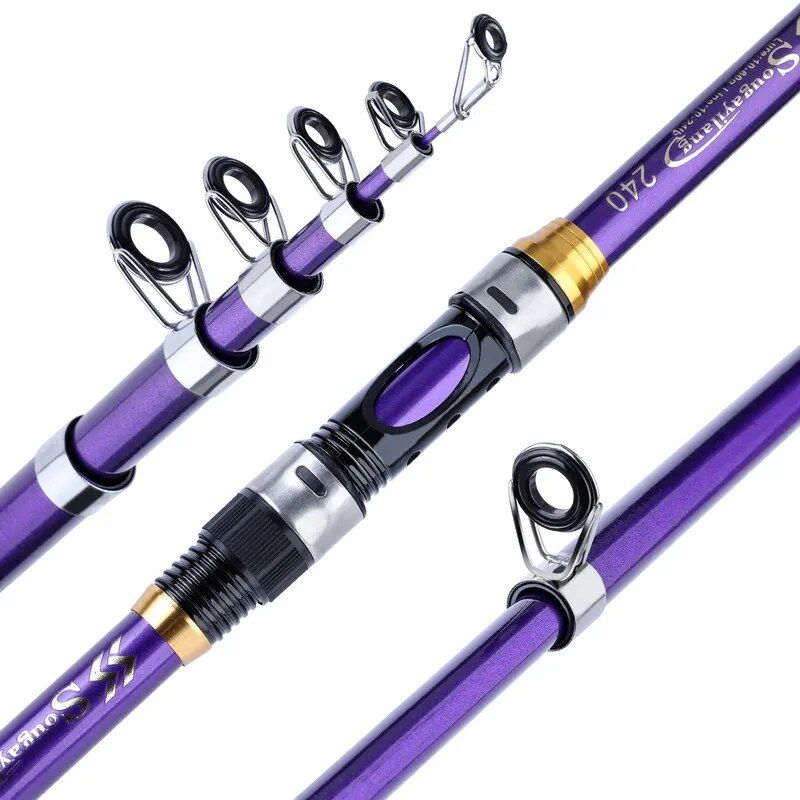 Telescopic Multi-Length Glass Fiber Fishing Rod with EVA Handle