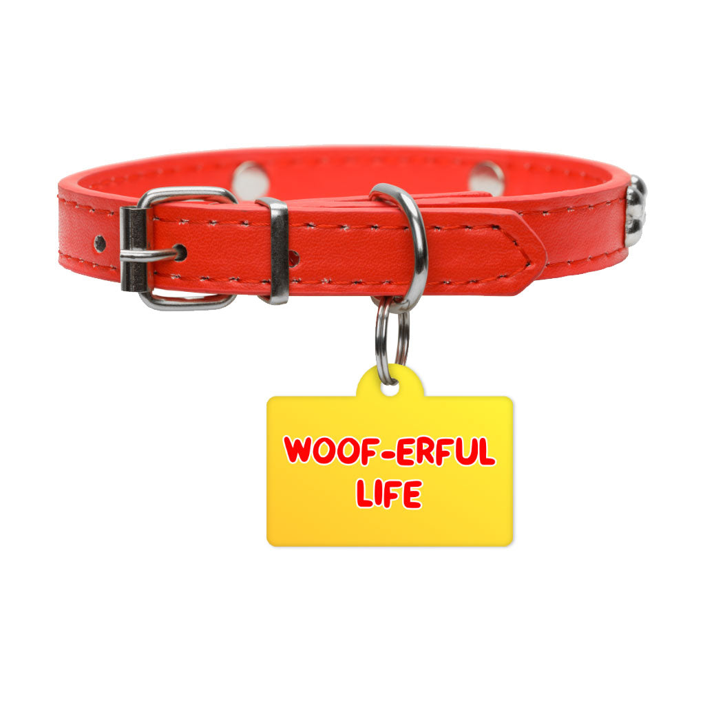 Woof Pet ID Tag - Funny Pet Tag - Cool Pet ID Tag