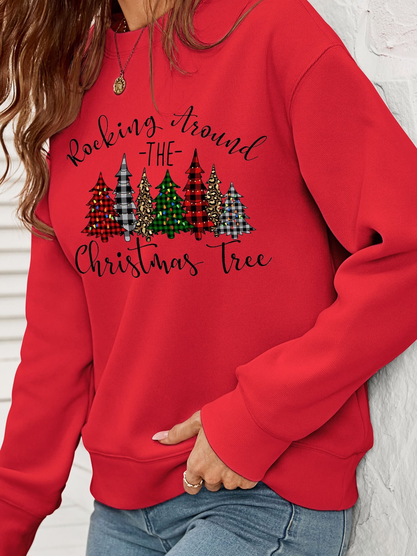 Christmas Tree Letter Graphic Sweatshirt