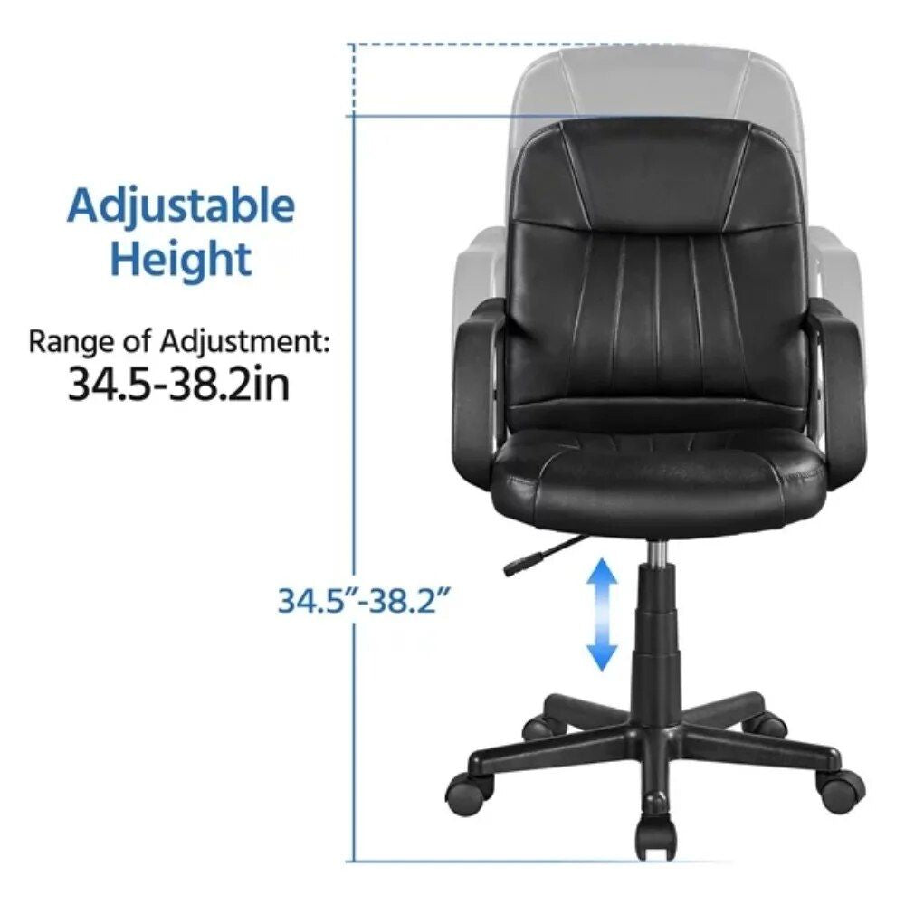 Adjustable Faux Leather Swivel Office Chair - Elevate Your Workspace Comfort