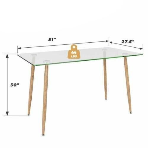 Modern Elegance Glass Dining Table with Metal Legs