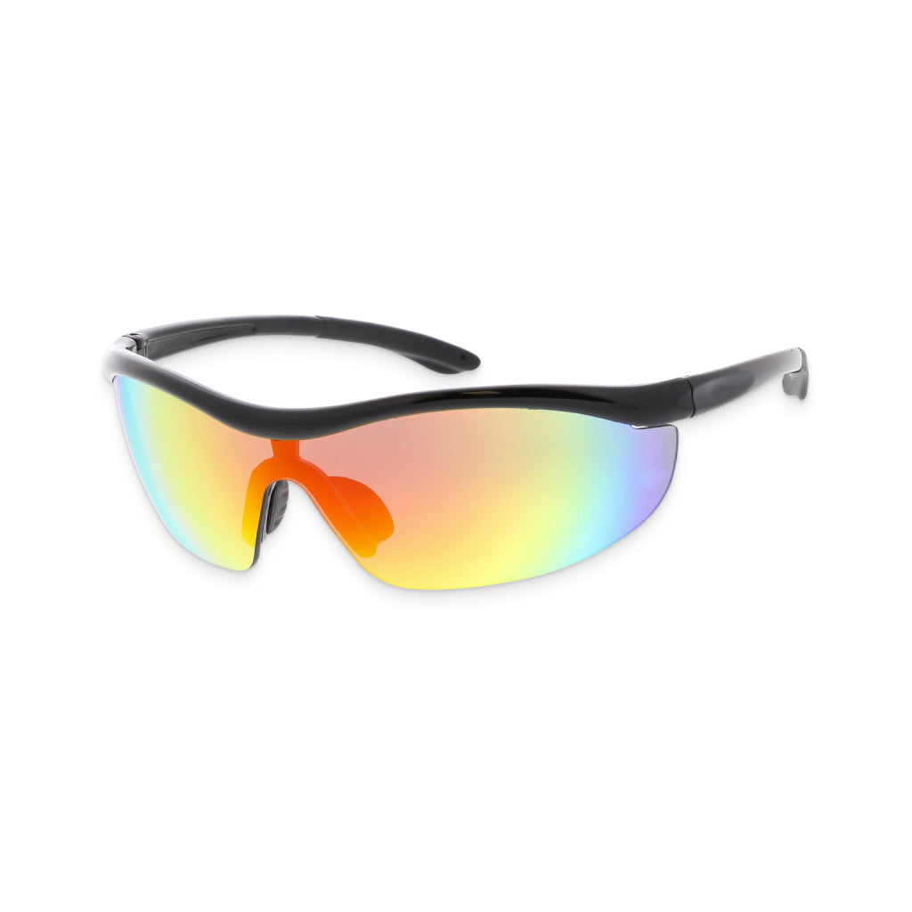 Black & Rainbow Wrap-Around Sports Sunglasses