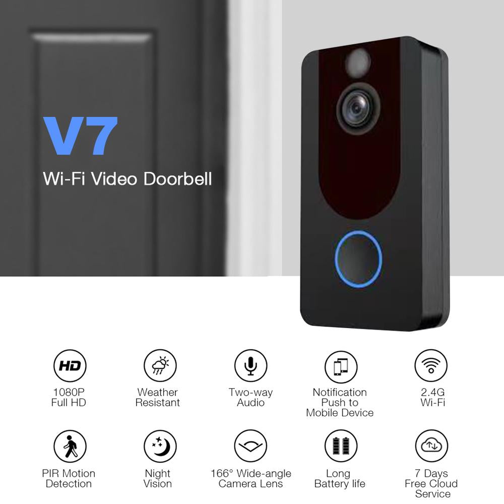 1080P Smart WiFi Video Doorbell Intercom Wireless Camera(US standard)