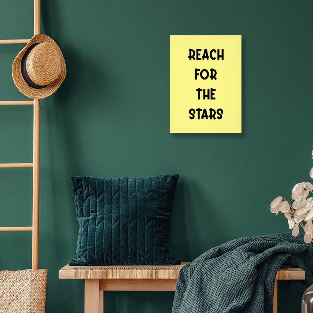 Reach for the Stars Wall Picture - Motivational Quote Stretched Canvas - Cool Wall Art