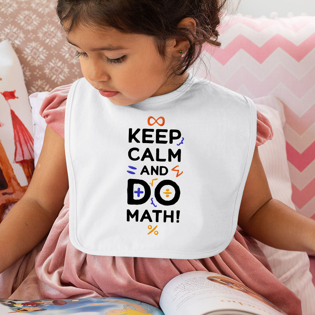 Funny Keep Calm Baby Bibs - Math Themed Baby Feeding Bibs - Trendy Bibs for Eating