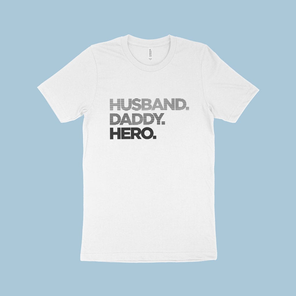 Husband Daddy Hero Men's Jersey T-Shirt Made in USA