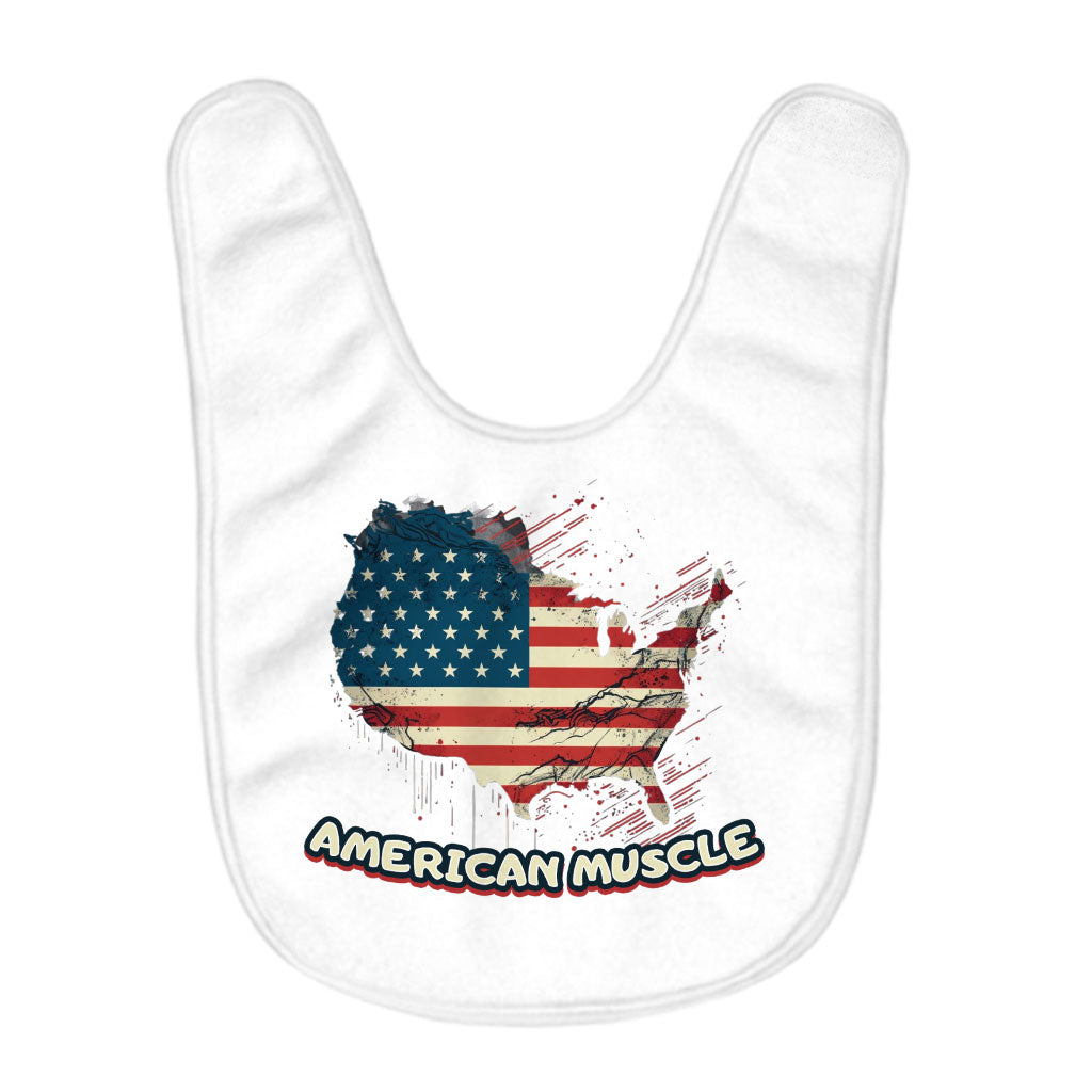 Patriotic Baby Bibs - USA Flag Baby Feeding Bibs - Cool Bibs for Eating