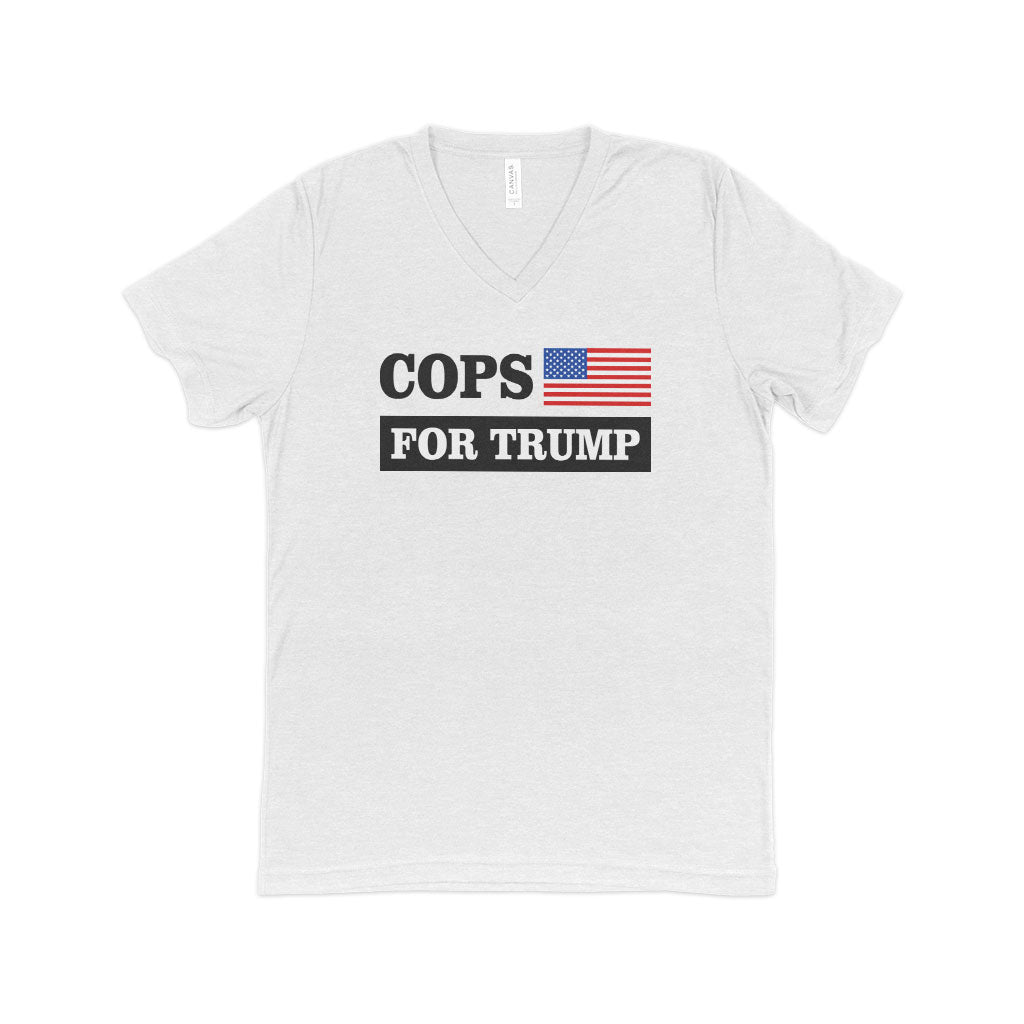 Cops for Trump V-Neck T-Shirt - President Trump Tee Shirts