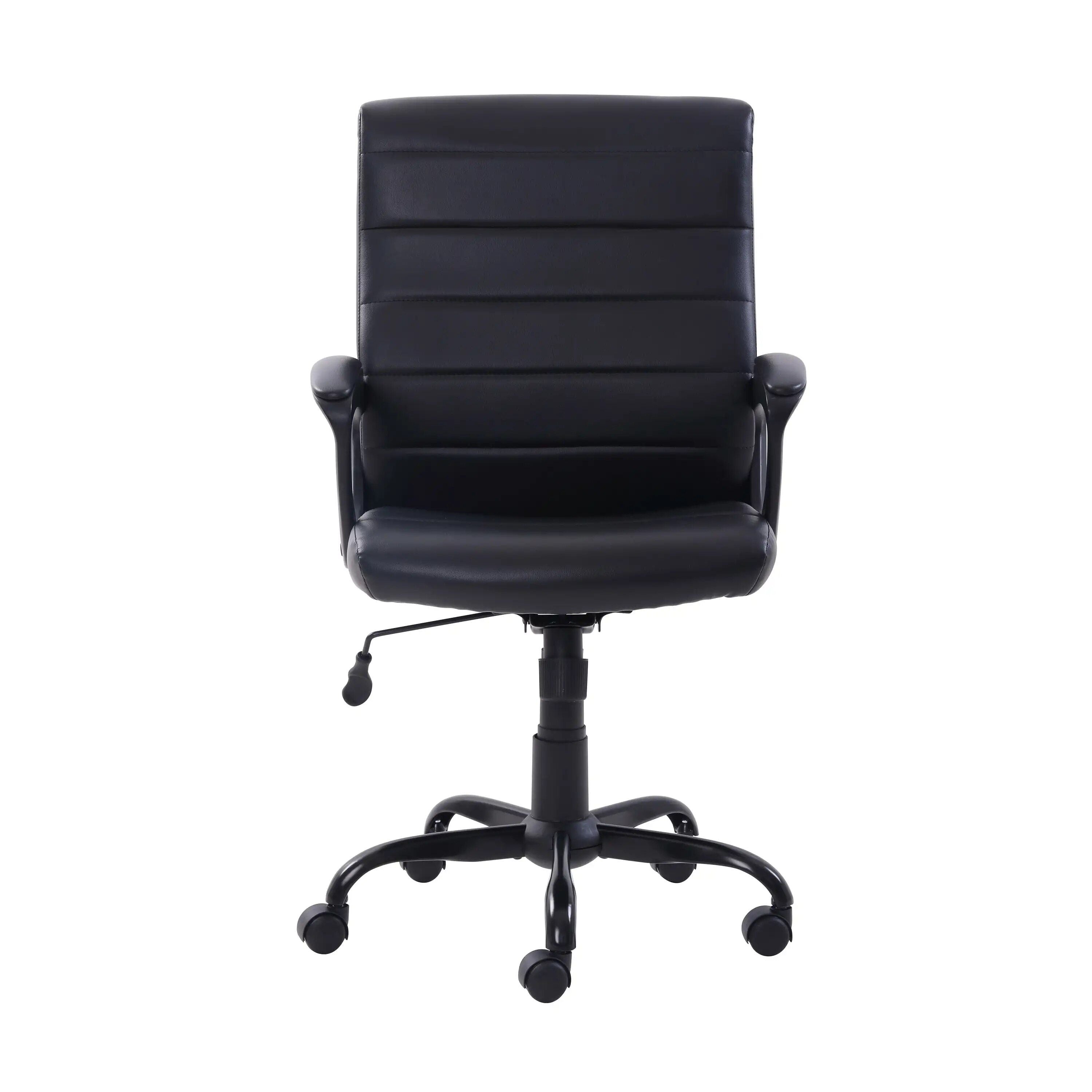 ComfortMax Mid-Back Leather Office Chair - Ergonomic & Adjustable