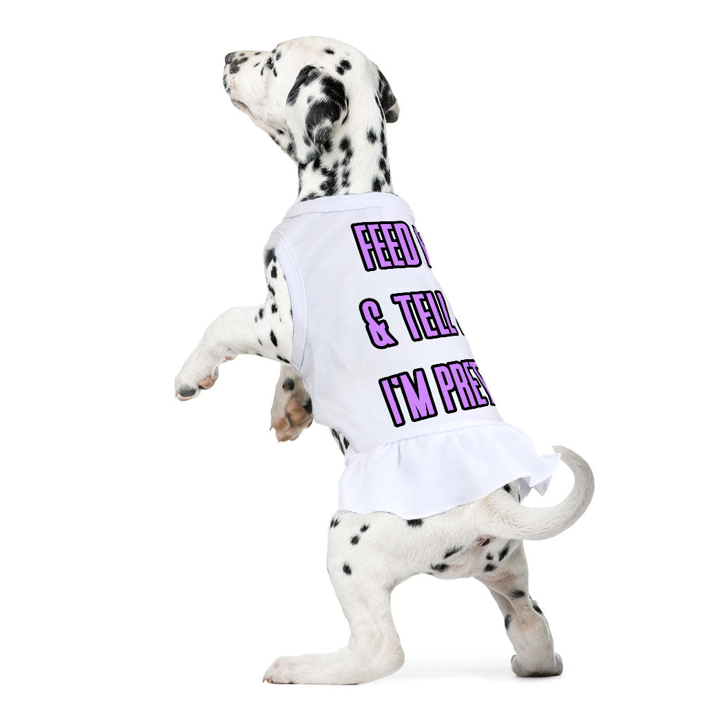 Feed Me Dog Sundress - Word Design Dog Dress Shirt - Dog Theme Dog Clothing