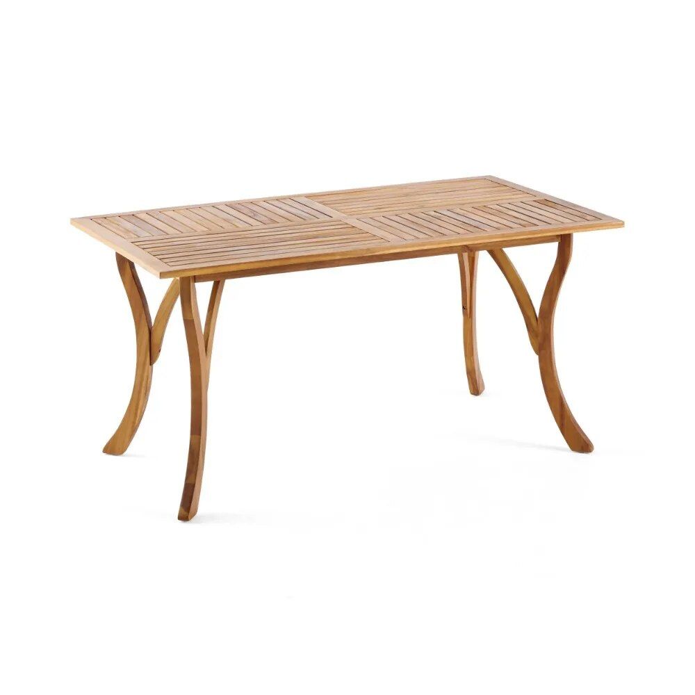 Elegant Teak Finish Acacia Wood Outdoor Dining Table