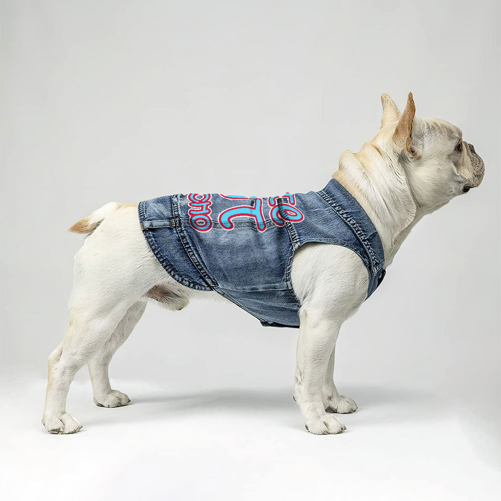 Cute but Psycho Dog Denim Vest - Beautiful Dog Denim Jacket - Phrase Dog Clothing