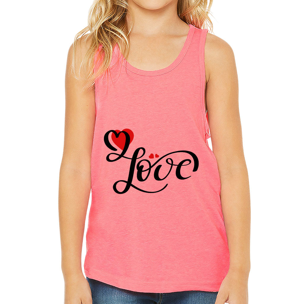 Love Kids' Jersey Tank - Heart Print Sleeveless T-Shirt - Cute Design Kids' Tank Top