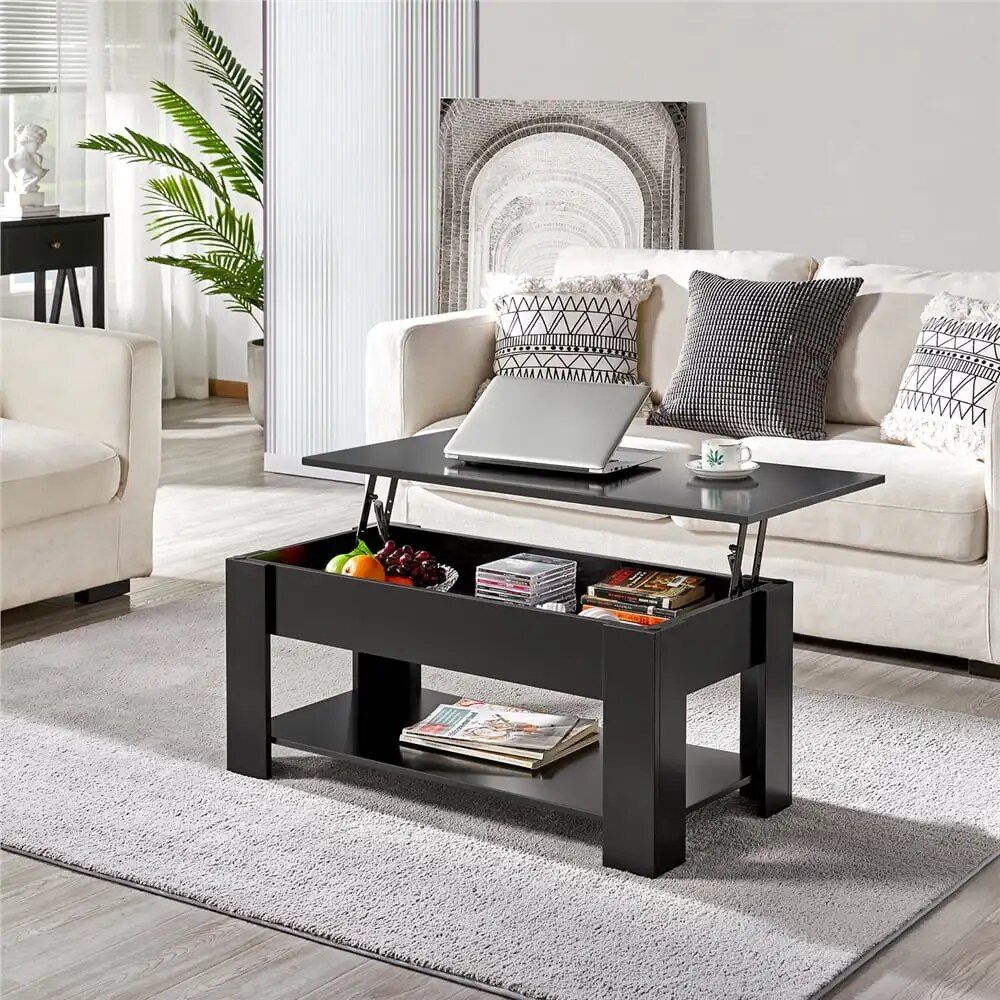 Sleek 38.6" Lift Top Coffee Table with Storage