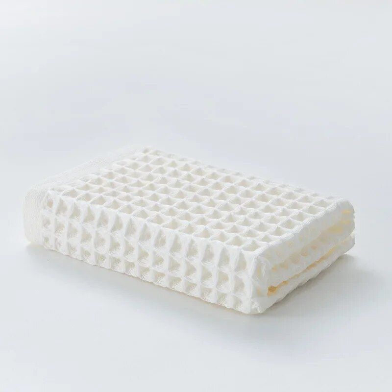 Luxurious 100% Cotton Waffle Plaid Face Towel for All Ages