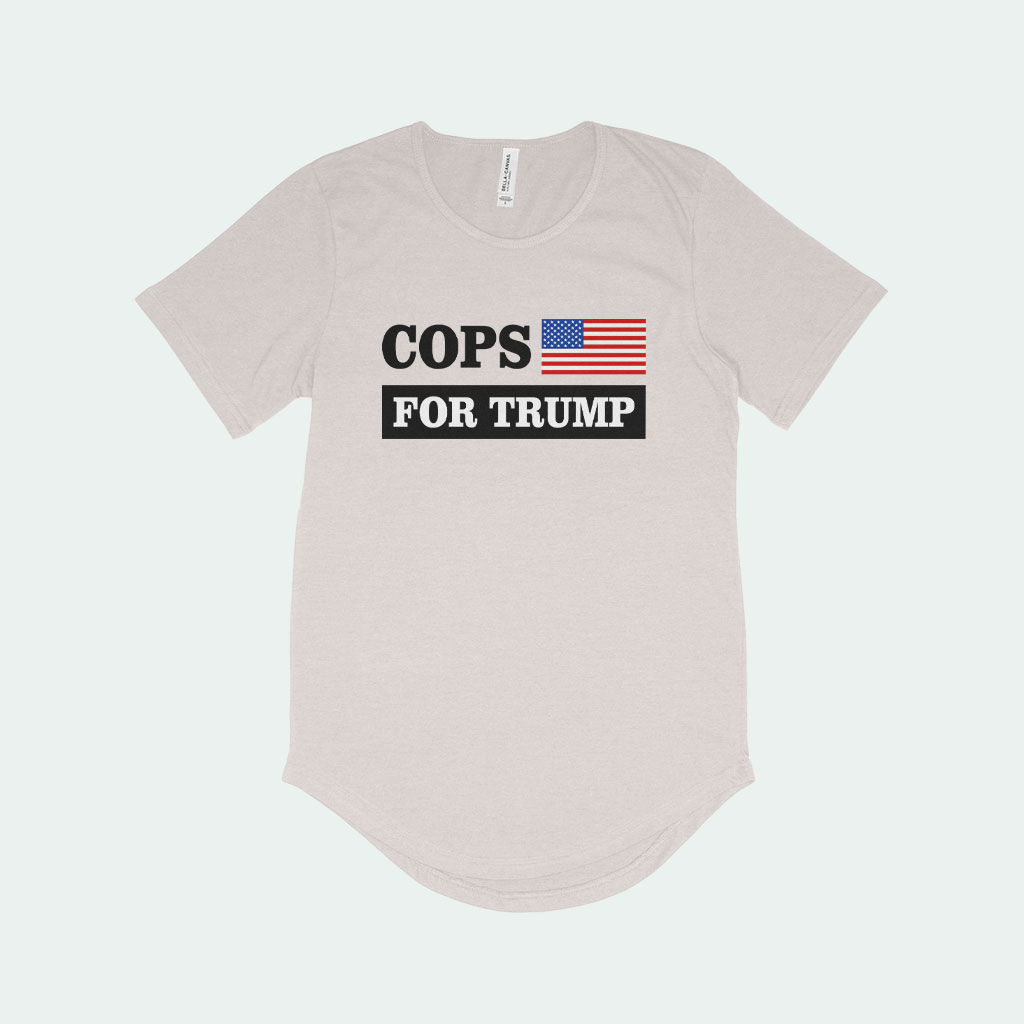 Men's Cops for Trump T-Shirt with Curved Hem - Trump for America T-Shirt