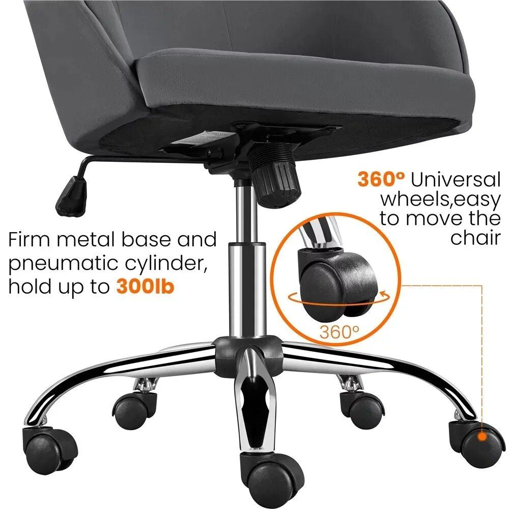 Modern Velvet Adjustable Swivel Office Chair