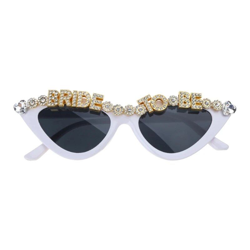 Chic "Bride To Be" Cat-Eye Party Sunglasses with Rhinestone Accents