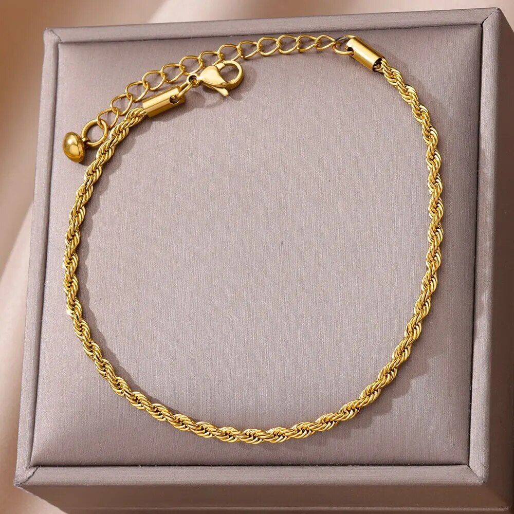 Stylish Stainless Steel Peace Anklet